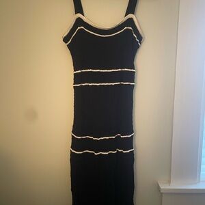 Abercrombie & Fitch Black and White Bodycon Crochet Dress